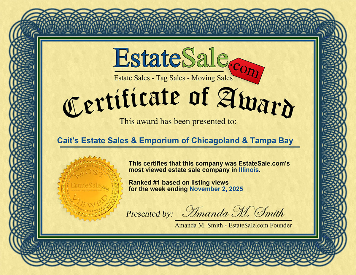 Estatesale.com Certificate of Award 11/2/2025